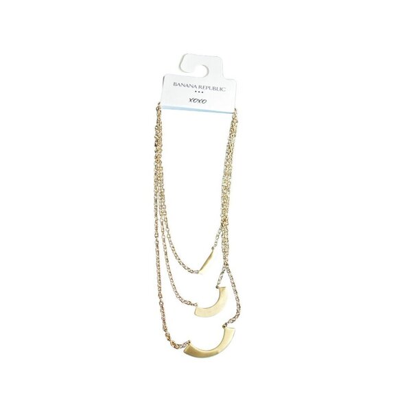 Banana Republic Gold-Tone Tiered Necklace With Crescent Charms - Picture 1 of 6